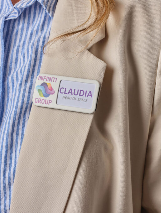 Always Recycled Reusable Name Badge – Rectangular Right Window