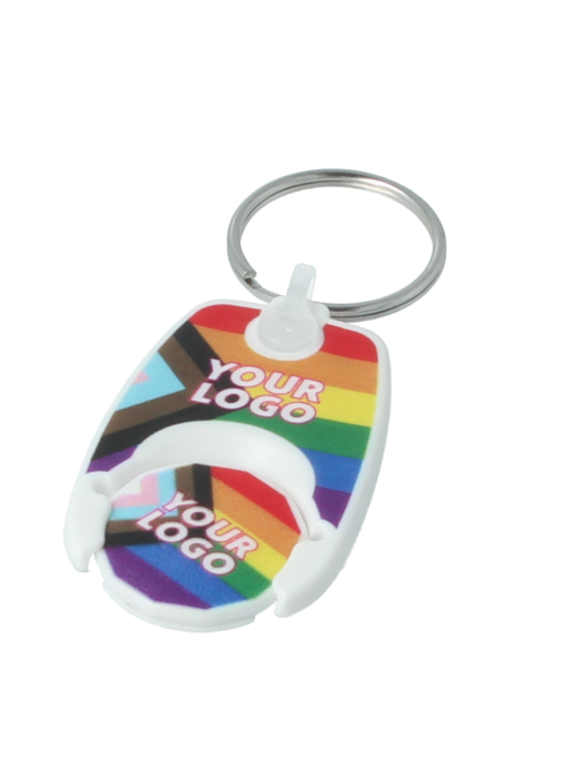 Pride Pop Coin Trolley Keyring